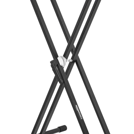 Amazon Basics Sturdy Keyboard and Piano Stand, Heavy-Duty Adjustable Height, X-Shape Design, Durable, Black, 27.5 to 38.2 inches