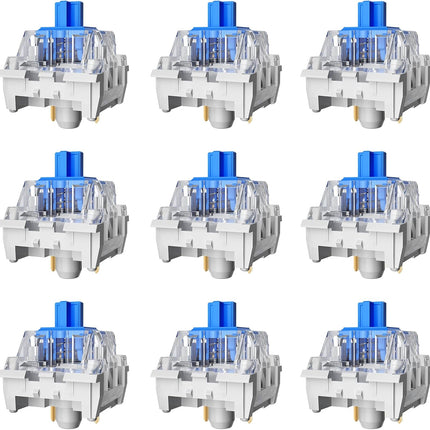 Zhouwang 10PCS Blue Switches,3 Pin Replacement Dustproof Mechanical Keyboards Switches, Suitable clicker for 3D Prints and Gaming Keyboards