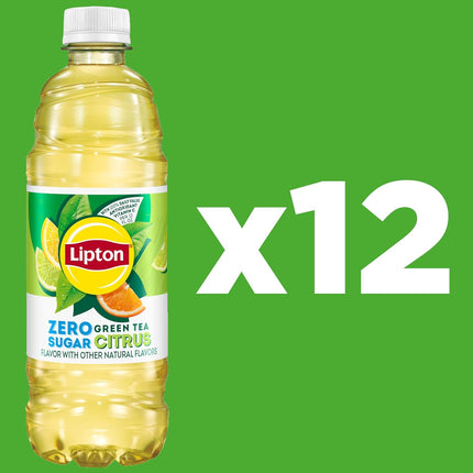 Lipton Diet Green Tea Citrus, 16.9 Fl Oz Bottles (Pack of 12)