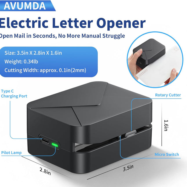 Rechargeable Electric Letter Opener Mail Opener Letter Openers Envelope Slitter Automatic Letter Opener - photo 2