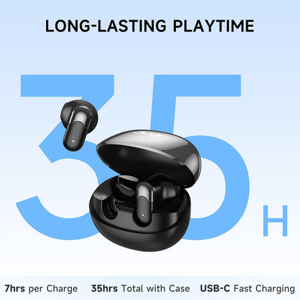 acer Wireless Earbuds, Bluetooth 6.0 Headphones with 35H Playtime, 3.35g Ultra-Light Ear Buds, 13mm Driver for Powerful Bass, Clear Calls Mic, Water&Dust Resistant Earphones for Office/Commute