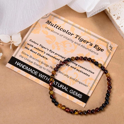 MASSIVE BEADS Handmade Yoga Stretch Elastic Bracelet Natural Stone Crystal Healing Power Energy Gifts for Unisex Adult 4mm 6mm 8mm 10mm