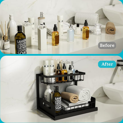 REALINN sliding cabinet organizer dimensions
