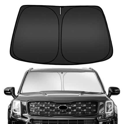Windshield Sun Shade for Chevy Silverado/GMC Sierra 1500 2500 3500 2019-2025 2026, Custom Fit Foldable Front Window Sunshade Sun Visor Protector, Block UV Rays Keep Your Car Cooler