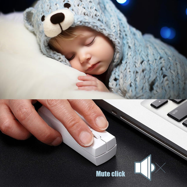 Wireless Mini Finger Mouse - Silent Dual-Mode Bluetooth & 2.4GHz Portable PC Mouse with Case