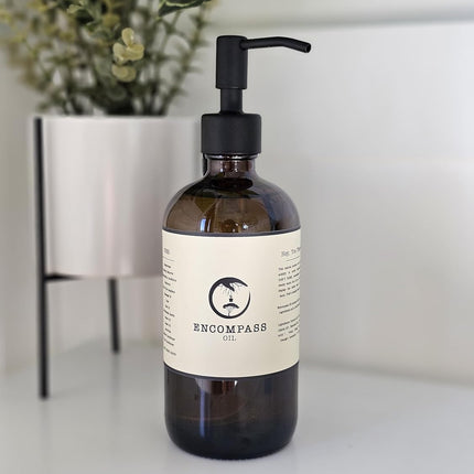 All Natural Encompass Oil, Body Oil, Hair Oil, Natural Skin Care, 16 oz (Glass Bottle)