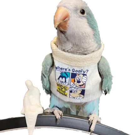 Bird Costume Diaper Flight Suit Frog Shape Hoodie Clothes Cosplay Photo Prop for Parrots Parakeet Cockatiel Sun Conure, Small Animals Apparel (White Without Hat, Medium), Green,White