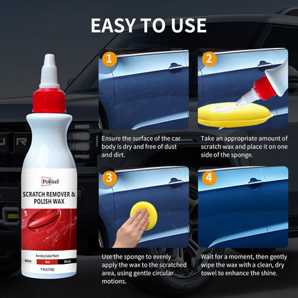 Car Scratch Remover for Vehicles Paint Scratch & Scuff Repair Kit with Rubbing Compound Scratch Removal Wax for Light Scratches, Swirls & Scuffs Safe for Cars, SUVs & Motorcycles – 4.2 oz