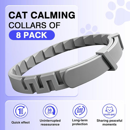 Tcllka Calming Collar for Cats 8 PK Cat Relief Pheromone Collar for Cats Calming for Cats Collar 8