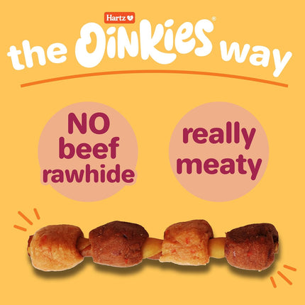 Hartz Oinkies Mega Kabobs with 100% Real Chicken Breast, Duck, Carrot & Sweet Potato Flavorful Beefhide-Free Natural Dog Treats, 8 Count