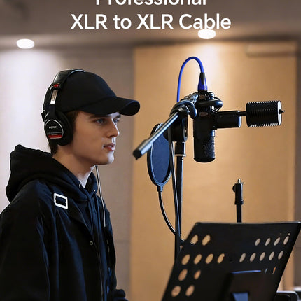 XLR Cable 4.9ft 2-Pack Male to Female Balanced Microphone Cord for Speakers