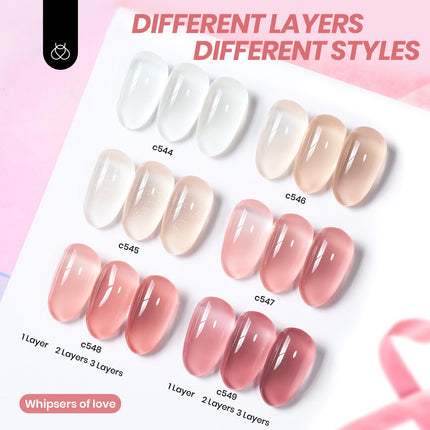 Jelly Gel Nail Polish Set, 6 Colors