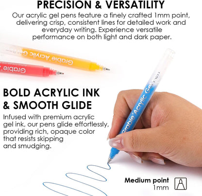 Acrylic Gel Pens Coloring Kit with Coloring Book, 12 Ocean Colors - photo 3