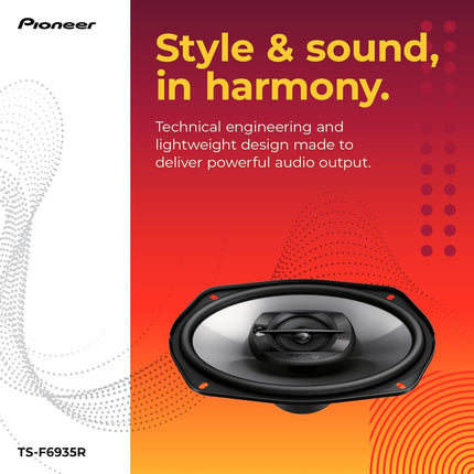 3-Way Coaxial Car Audio Speakers - 6" x 9" Passive Car Speakers (Pair), 230 W Max Power, Black and Silver