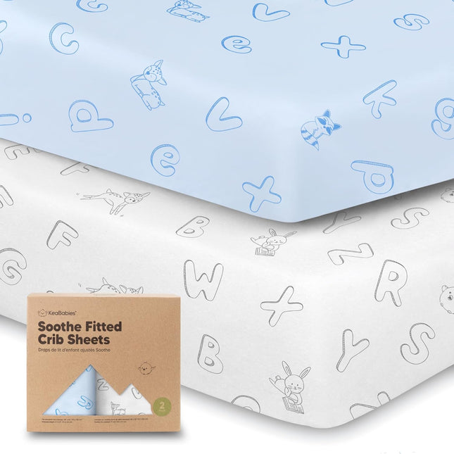 2-Pack Organic Crib Sheets for Boys, Girls