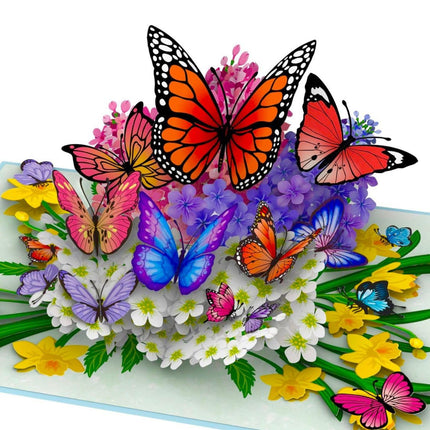 Butterflies in Nature Pop Up Card - 3D Butterfly Card for Wife, Husband, Girlfriend, Mom, Dad, Mother, Father (Birthday
