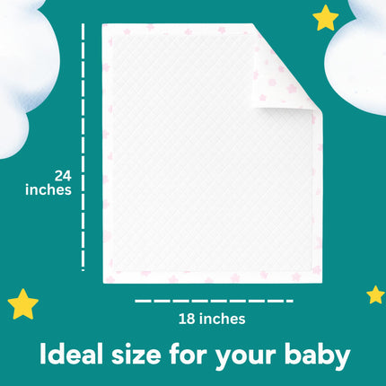 Disposable Baby Changing Pads - Soft, Waterproof & Leakproof Liners Absorbent Underpads - Large Travel Size Diaper Changing Mat for Home, Car, Diaper Bag - (20 Pack, Floral)