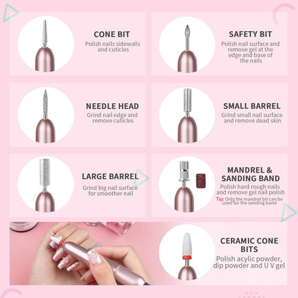 SAVILAND Advance Electric Nail Drill: Exclusive Series 20000RPM Portable Efile Nail Drill Machine Complete Drill Bits for Remove Acrylic Nails Manicure & Toenails Nail Care Home Salon DIY