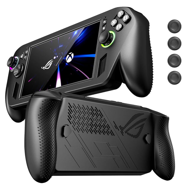 Compatible with ASUS ROG Xbox Ally X Case with Button Caps, Soft Silicone Shockproof Anti-Scratch Protective Case Cover