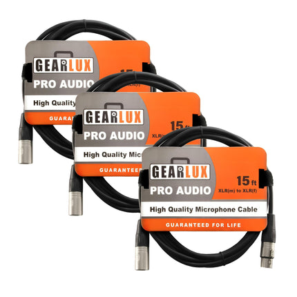 XLR Microphone Cable, Fully Balanced, Male to Female, 25 Feet - 2 Pack