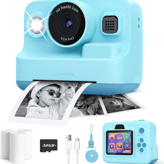 Kids Camera Instant Print,1080P Kids Instant Cameras That Print Photos,Christmas Birthday Gifts for Girls Age