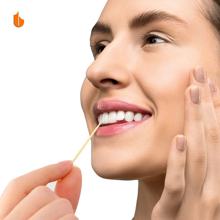 Palillero resistente con palillos de madera natural para limpieza dental, decoración única para el hogar, regalo original (2, azul)