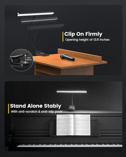 81 LED Music Stand Light, Super Bright & Eye Caring, 3 Color & 5 Brightness Piano Lamp with Shield - photo 5