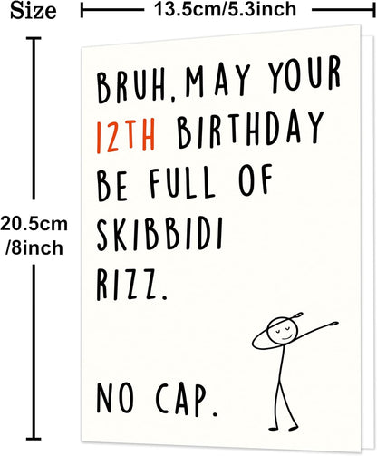 12th Birthday Card with Funny Teen Slang Design - photo 3