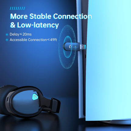 Gtheos 2.4GHz Wireless Gaming Headset for PC, PS4, PS5, Mac, Nintendo Switch, Bluetooth 5.2 Gaming Headphones with Noise Canceling Microphone, Stereo Sound, ONLY 3.5mm Wired Mode for Xbox Series-Black