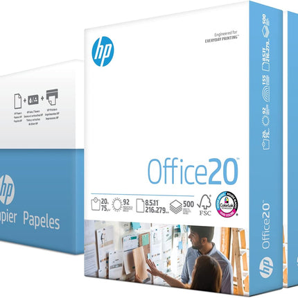Printer Paper | 8.5 x 11 Paper | Office 20 lb | 3 Ream Case - 1500 Sheets | 92 Bright | Made in USA - FSC Certified , White