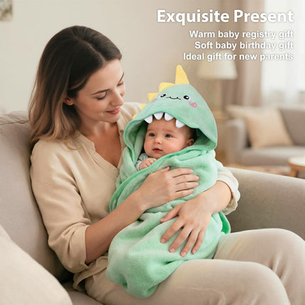 CandyHome 9 PCS Baby Bath Towels for Infants Toddlers, 3 PCS Animal Hooded Baby Towels & 6 PCS Washcloths Set, Ultra Absorbent Soft Cute Newborn Bath Essentials Gifts for Boys & Girls