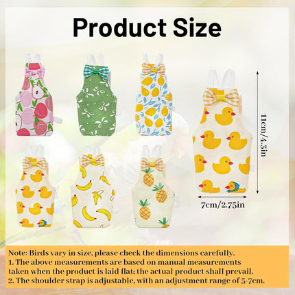 Bird Diaper, 6Pcs Reusable Parrot Diapers with Waterproof Inner - Washable Parrot Diapers for Indoor Parakeet Lovebird Canary (Medium)