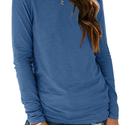 Women's Long Sleeve Crewneck Shirts Casual Basic Tops