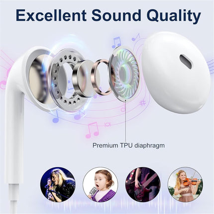 USB C Headphones for iPhone 17/16/15 Pro Max Plus Type C Earphones with Microphone & Remote Noise Cancelling Earbuds for iPhone 17/16/15 Pro, iPad, Galaxy S23/S22/S21/S20/Ultra Note 10/20