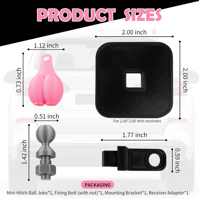 Funny Mini Trailer Hitch Ball Cover,Novelty Humorous Mini Hitch Ball Joke Tiny Balls Hitches with - photo 2