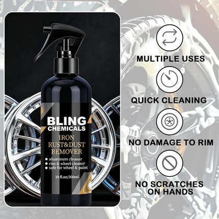 Wheel Cleaner, Aluminum Cleaner, Rim & Wheel Cleaner Spray, Removes Brake Dust & Grime, Brake Dust, Non-Acidic Tire Cleaner, Purple Color Changing, 10 fl oz (1PCS)