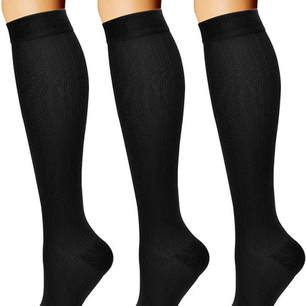 CHARMKING Compression Socks 15-20 mmHg Men & Women 3 Pairs