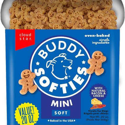 Buddy Softies Soft & Chewy Dog Treats, Bacon & Cheese, 20 oz. Jar