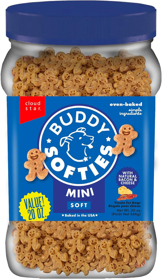 Soft and Chewy Dog Treats, Bacon and Cheese, 20 oz Resealable Jar