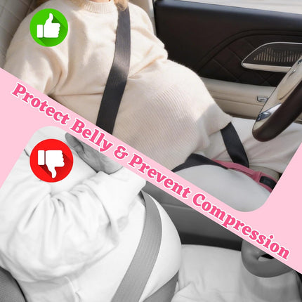 Mimibelt Pregnancy Seat Belt Covers for More Comfort, Universal Compatible with All Cars (Pink 1 PCS)