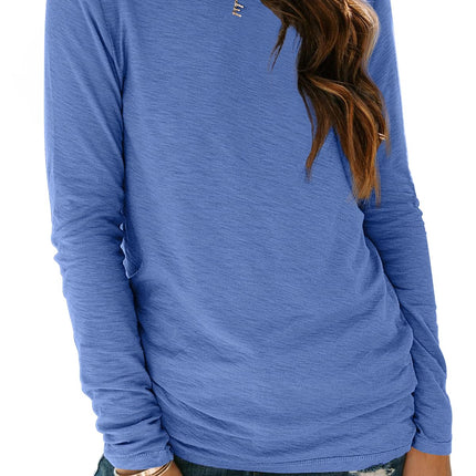 Women's Long Sleeve Crewneck Shirts Casual Basic Tops