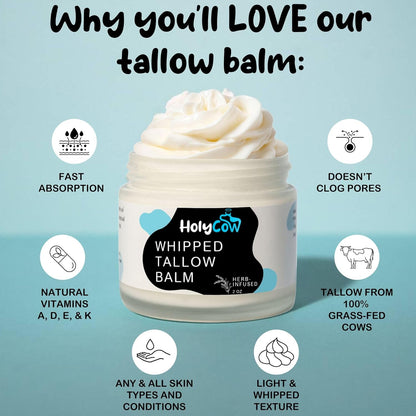100% Grass Fed Beef Tallow Whipped Face Balm with Organic Jojoba Oil - photo 3