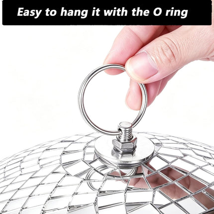 2pack 8inch Disco Ball Small Mirror Balls Hanging Disco Balls for Party Decorations, Weddings, Events, (8inch Disco Ball x 2pcs, Replacement Mirror x 15pcs)
