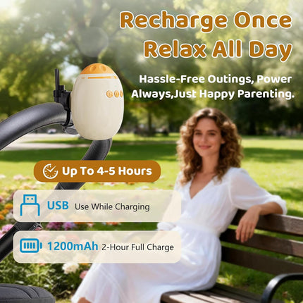 Baby Stroller Rocker Rechargeable,Hands Free Shaker with Adjustable Vibration Levels,11 Calming Melodies,Portable Crib Sleep Soother for Most Stroller,Car Seats & Baby Gear