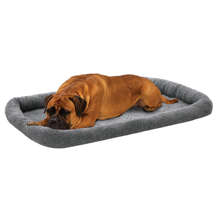 Cama para perros pequeños y gatos de interior, lavable, tamaño para jaulas - almohadilla de jaula con refuerzo de vellón Sherpa - gris, pequeña