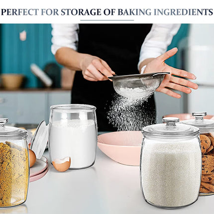 Wide Mouth Glass Jar with Airtight Lid, 1/2 Gal Clear Container