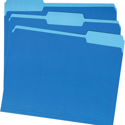 Amazon Basics File Folders for Organization, Letter Size, 1/3 Cut Tab, Sturdy with Tabs for Organizing and Filing, Blue, 36-Pack
