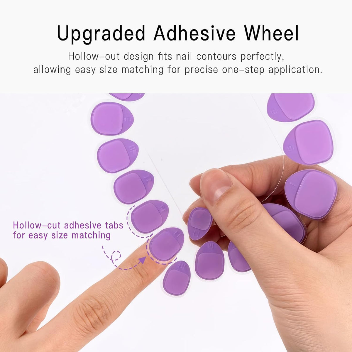 Extra Strong Press On Nail Adhesive Tabs, 10 Sheets 180PCS 18 Sizes, Strong Hold Nail Glue Stickers - photo 4