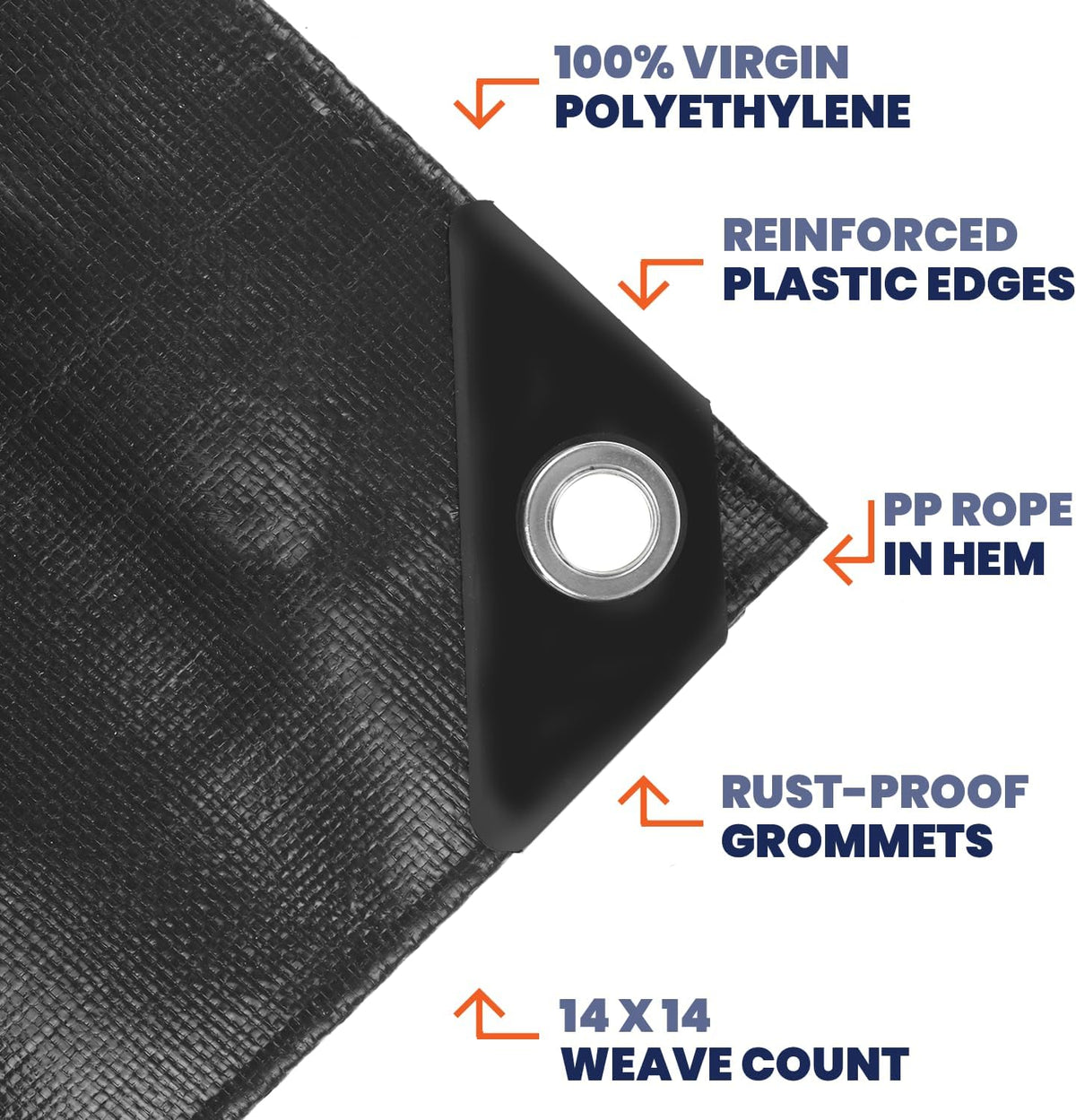 Extra Heavy Duty 14 Mil Tarp Cover, Waterproof - photo 3
