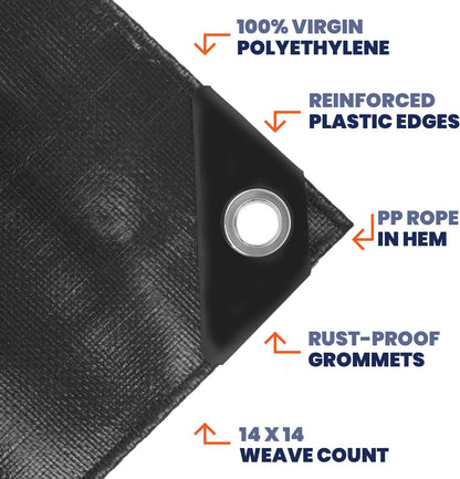 Extra Heavy Duty 14 Mil Tarp Cover, Waterproof - photo 3
